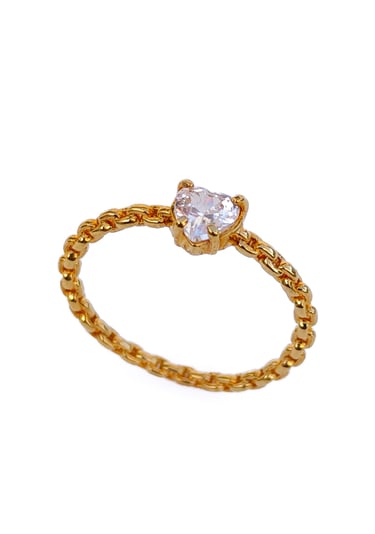 a diamond ring with a diamond and a gold ring
