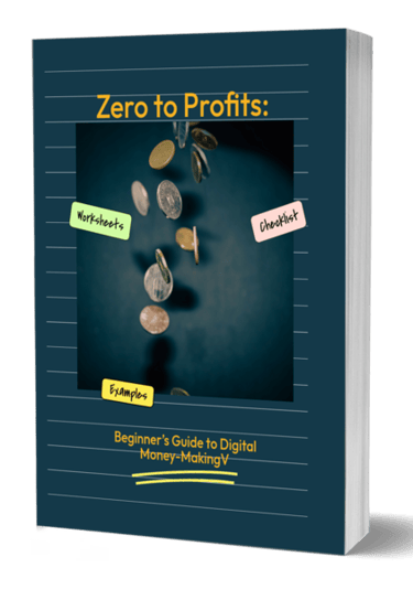 A clean, organized 4-week digital income roadmap and weekly planner. It includes checklists for visi