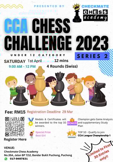 CCA Chess Challenge 2023 - Series 2. Checkmate Chess Academy. Prem Kumar Chess. 