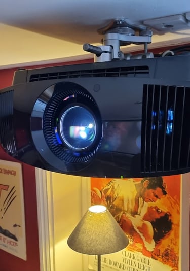 High-end Sony 4K projector ceiling installation for a bespoke home cinema in London