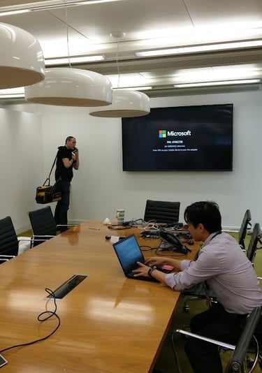 Large format commercial display and conference system installation for a London boardroom