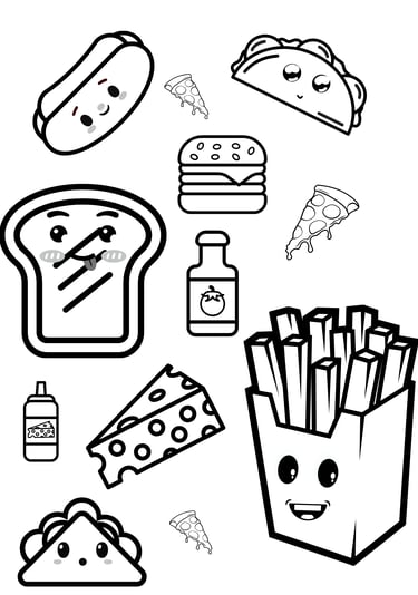 a set of food items including a sandwich, sandwich, and a sandwich