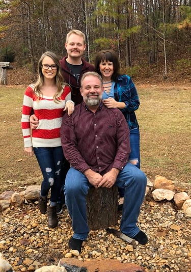 Family picture of Alan Caldwell, published author, and writer