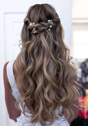 romantic soft half up wedding hairstyle chapel of orange wedding hairstyle