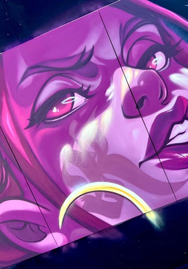 Live Painting mural por Ona Salvador. Pintura en vivo.