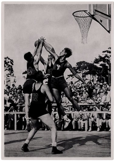 Philippines vs Mexico 1936 Olympics Basketball Game Card