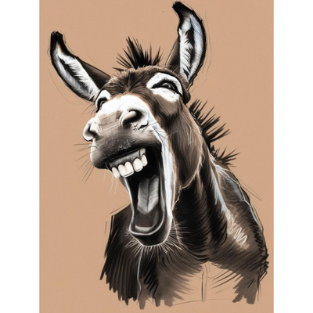 a donkey with a very big smile on it's face