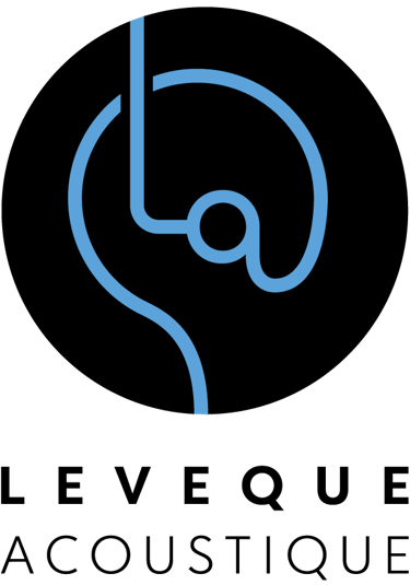 logo bleu et noir de l'entreprise leveque acoustique