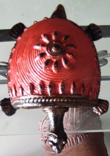 "Handcrafted colorful brass turtle for home decor–Bastar tribal art-Designed for export"