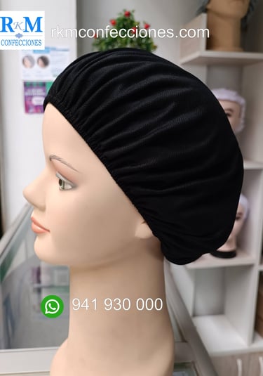 Tocas reutilizables Negro -Economica- Cofias de tela
