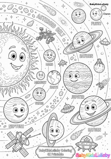 babykidslullaby Cosmic Discovery section printable drawing poster