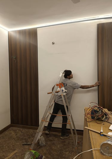 fluted panel installation image
