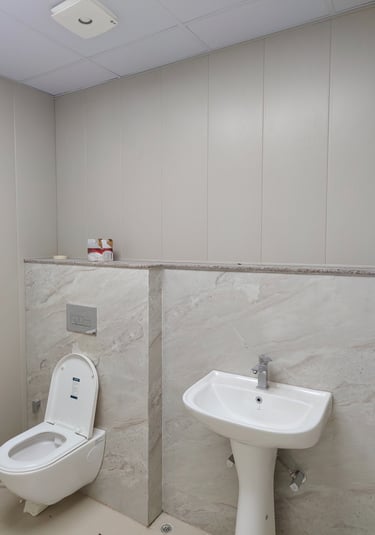 wall paneling idea for washroom