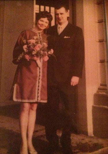 Die Eltern von Jörg, Eeva Grube und Hans-Werner Grube bei Ihrer Hochzeit 1968