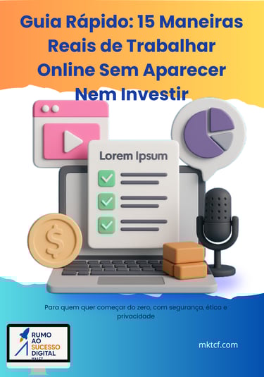 Capa com icones sobre marketing digital colorido