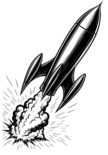 Rakete comic Zeichnung