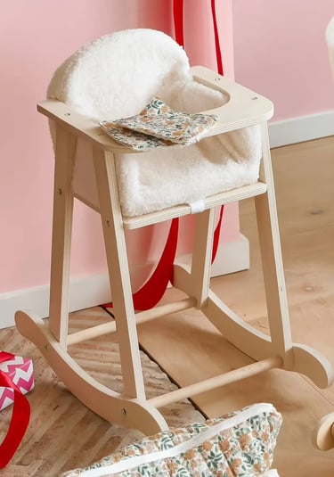 chaise a bascule pour poupon en sherpa