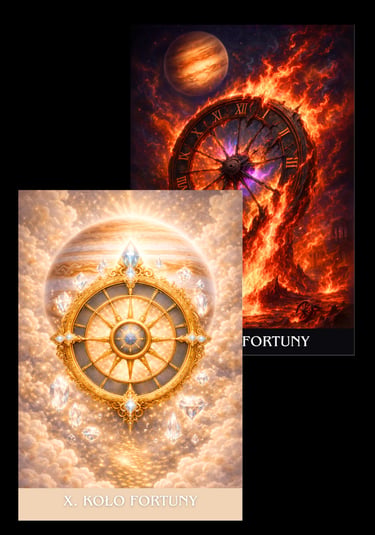 kolo fortuny karta tarota archetyp tarot podswiadomosci talia swiatla i cienia 