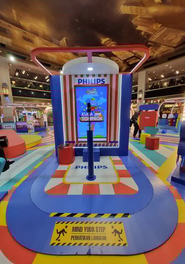 Displaye booth activation traditional digital game kuda tomprok