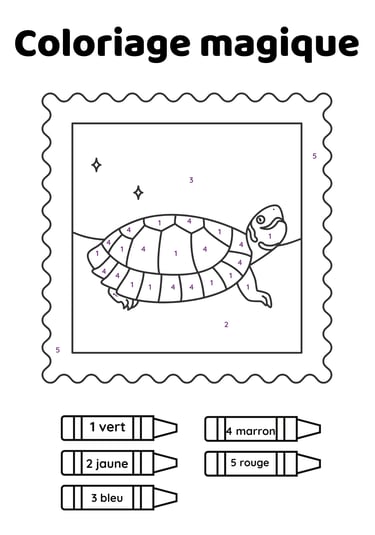 coloriage magique tortue