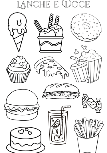 comidinhas para colorir