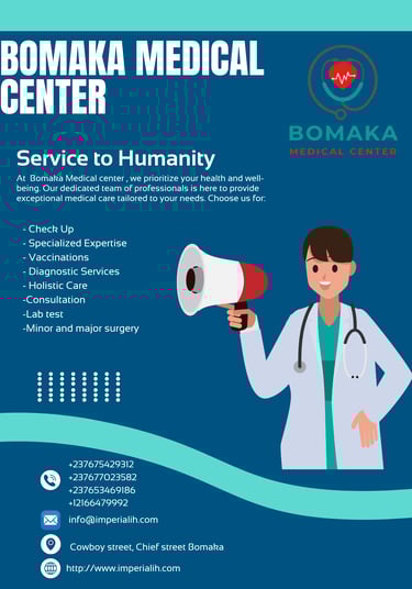 banner showing services of a hospital