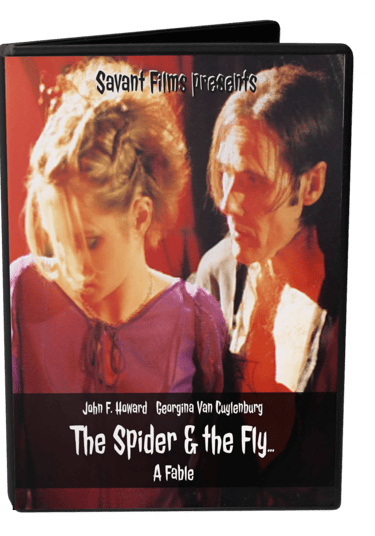DVD cover featuring a creepy looking man walks right behind a young woman with short blonde hair