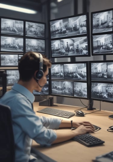 four people watching on white MacBook on top of glass-top table