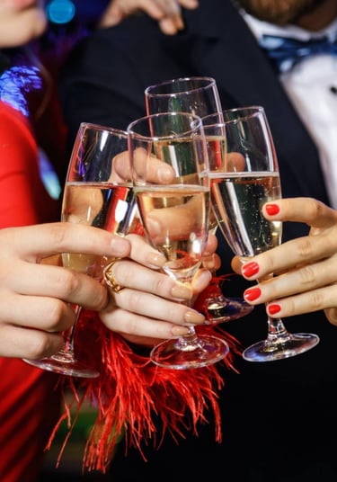 quatres verre de champagne