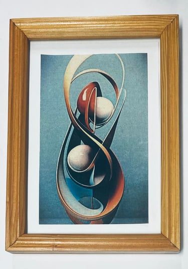 Oleo print  Wall Art . Modern Wood  Wall Art., this product is manufactured to order.