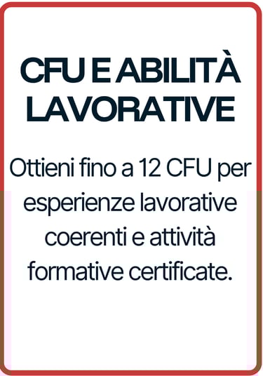 Card CFU e Esperienza lavorativa Polo Didattico ID&M