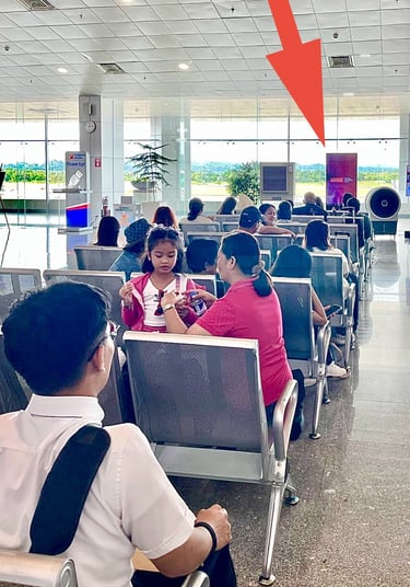 alt="airport advertising screen at Bicol International Airport Philippines"