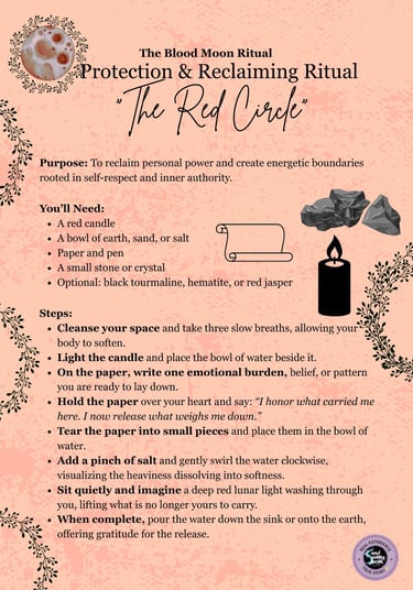Blood Moon Ritual Protection Ritual Soul Sisters Tarot