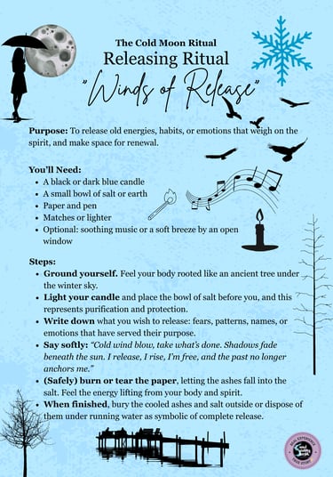 Cold Moon Ritual Releasing Ritual Soul Sisters Tarot