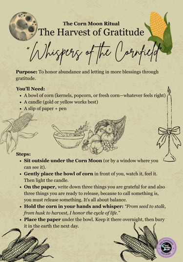 Corn Moon Ritual Soul Sisters Tarot