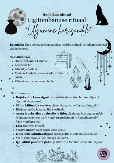 Hundikuu rituaal Ligitõmbamise rituaal Soul Sisters Tarot
