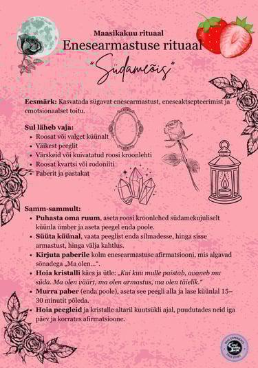 Maasikakuu enesearmastuse rituaal Soul Sisters Tarot