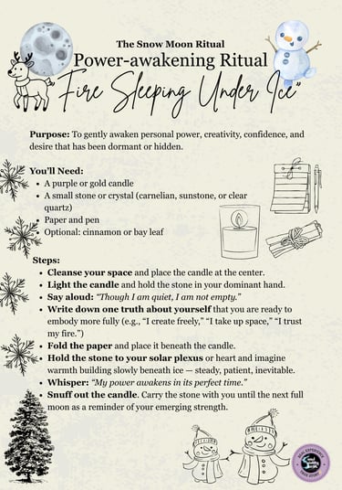 Snow Moon Ritual Power-awakening ritual Soul Sisters Tarot