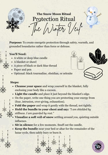 Snow Moon Ritual Protection Ritual Soul Sisters Tarot