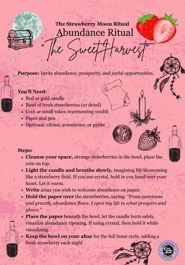 Strawberry Moon Abundance Ritual Soul Sisters Tarot