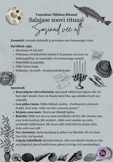 Tuurakuu Täiskuu Rituaal Salajase Soovi Rituaal Soul Sisters Tarot