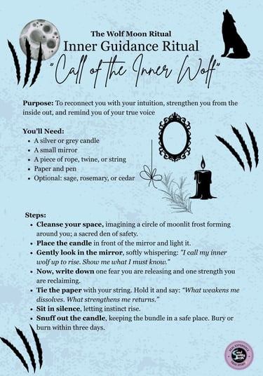 Wolf Moon Ritual Inner Guidance Ritual Soul Sisters Tarot