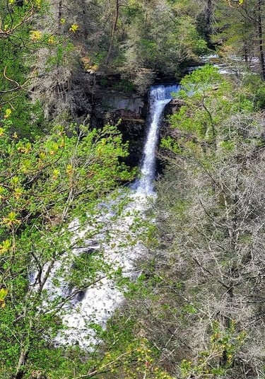 Fall Creek Falls, Pikeville - Far away view of Piney Creek Falls