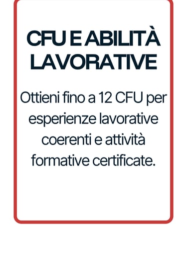 Card CFU e Esperienza lavorativa Polo Didattico ID&M