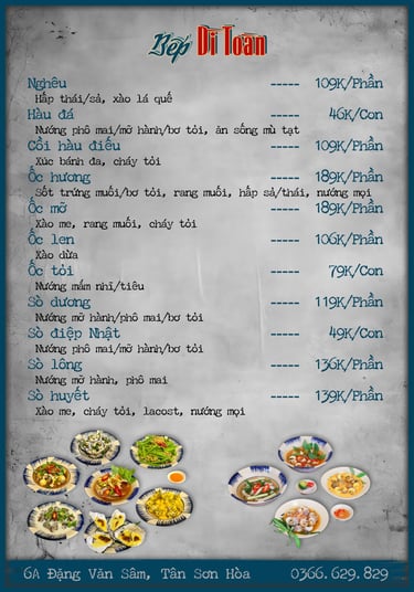 Thực đơn Bếp Dì Toàn - Top 1 nhà hàng ngon gần sân bay