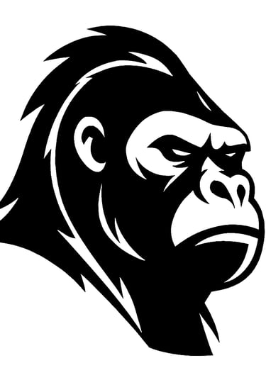 Savage gorilla with veteran style