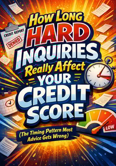 Dynamic, high-energy cover image with bold comic-style text reading “How Long Hard Inquiries Really