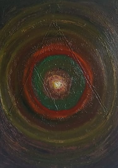Kaal Chakra oil on canvas by Anuragk Gupta