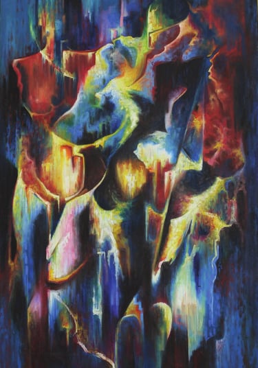 The dancers,  2005 Oil on Canvas, 30 W x 50 H x 1.2 D in  