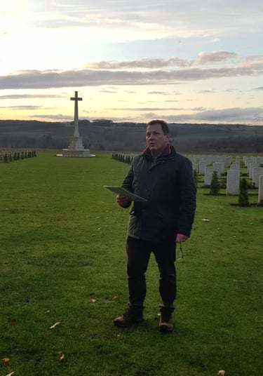 Delivering a Memorial Service in the area of Ypres